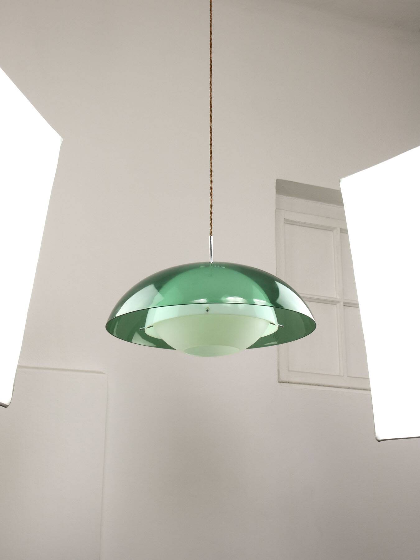 Italian Green Pendant Lamp in Plexiglass