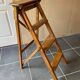 Vintage 1940s folding wooden painter's workshop stepladder with 4 steps