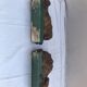 Pair old greenhouse books lions terracotta painted vintage decoration