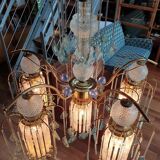 Vintage fountain chandelier glass and plexiglass