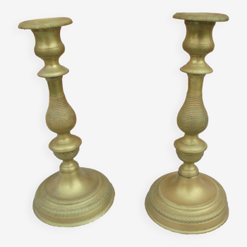 Pair of bronze candlesticks