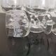 Set of 8 red wine glasses on crystal legs decorated with grapes and vine branches Luminarc