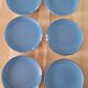 6 blue dessert plates