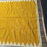 Moroccan kilim rug, yellow, handmade, 150/250cm.