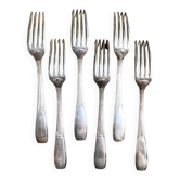 6 fourchettes en métal argenté