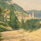 Oil painting on canvas Provencal landscape signed P. Chaplain 1931