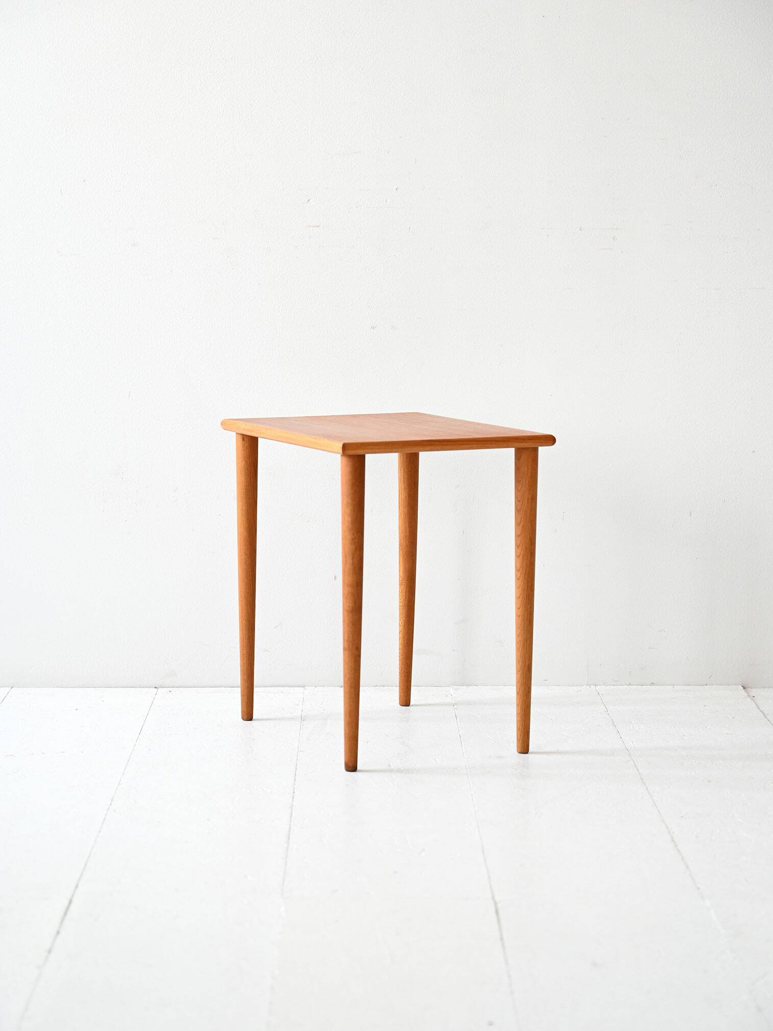 Small 1950s Scandinavian Coffee Table with Turned Legs