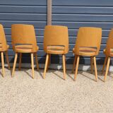 5 chaises BAUMANN « MONDOR » hêtre clair