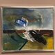 Huile sur toile originale suédoise – “Composition” par Holger Karlson