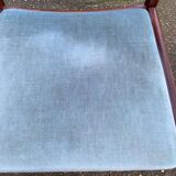 8 chaises scandinaves en teck massif et velours bleu des années 1960