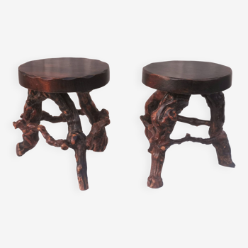 Pair of “brutalist” stools