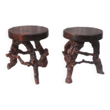 Pair of “brutalist” stools