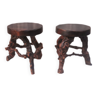 Pair of “brutalist” stools