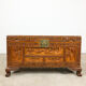Vintage Chinese carved camphor wood chest on claw feet