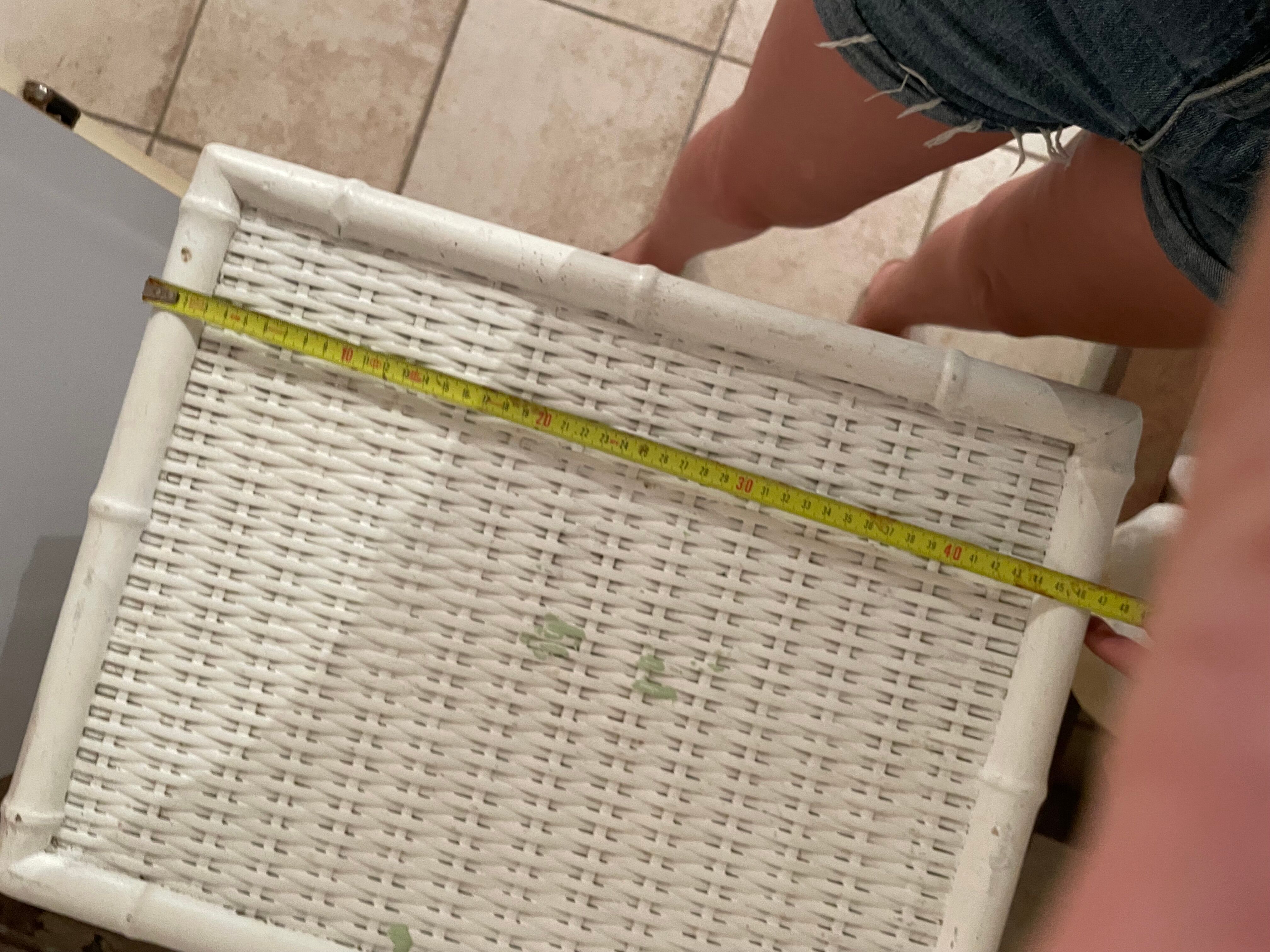 small white rattan cabinet 3 drawers