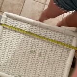 small white rattan cabinet 3 drawers