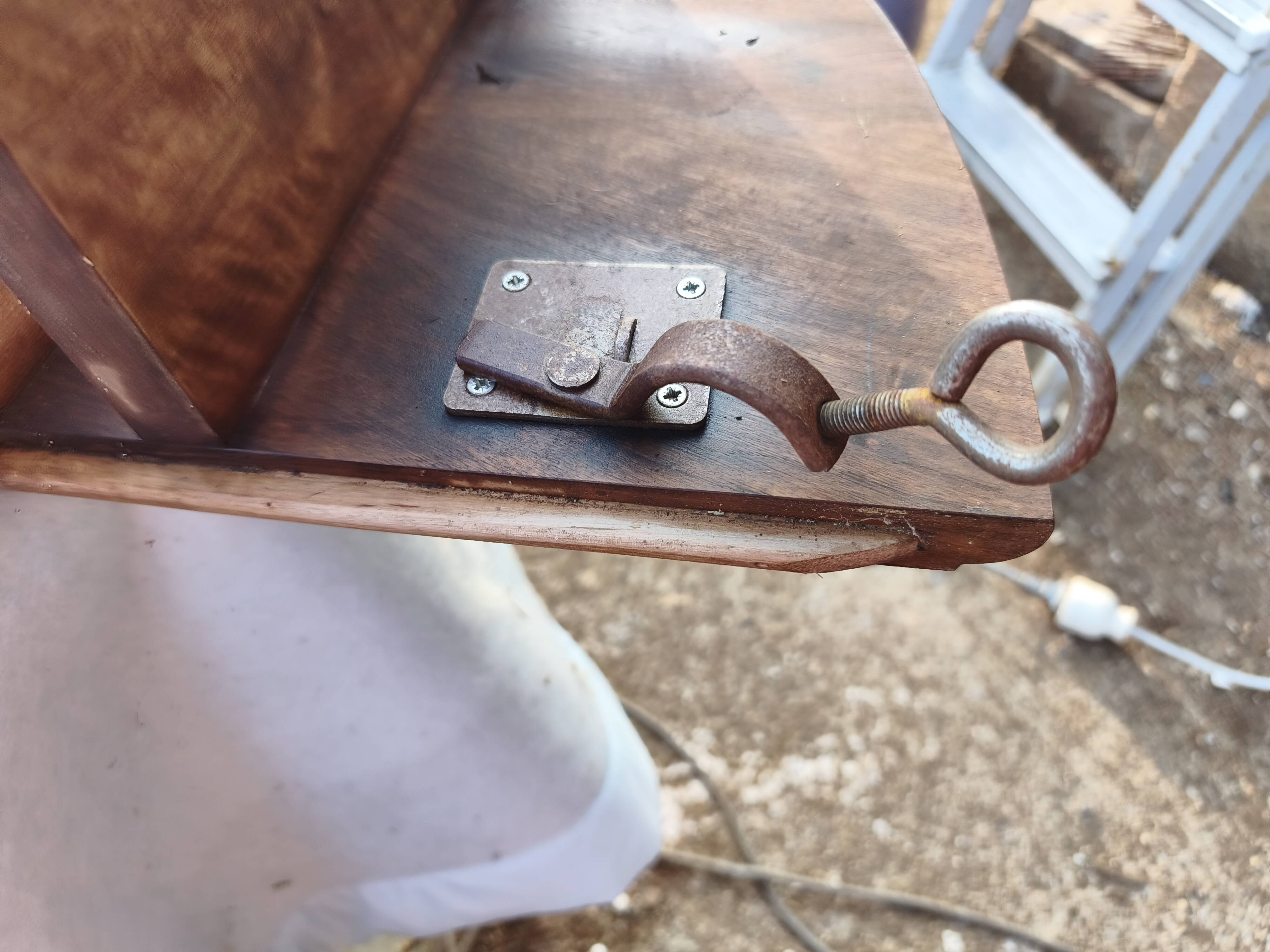 19th-century walnut drop-leaf table.