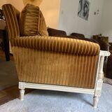 Mustard yellow velvet armchair