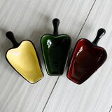 3 colorful candy scoops.