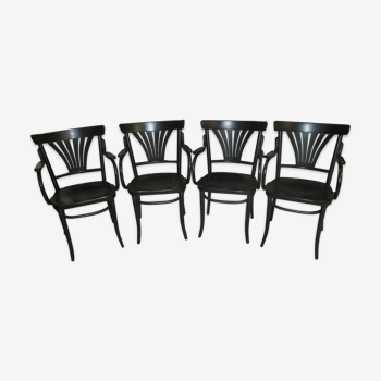 Suite de 4 fauteuils de bistrot 1965