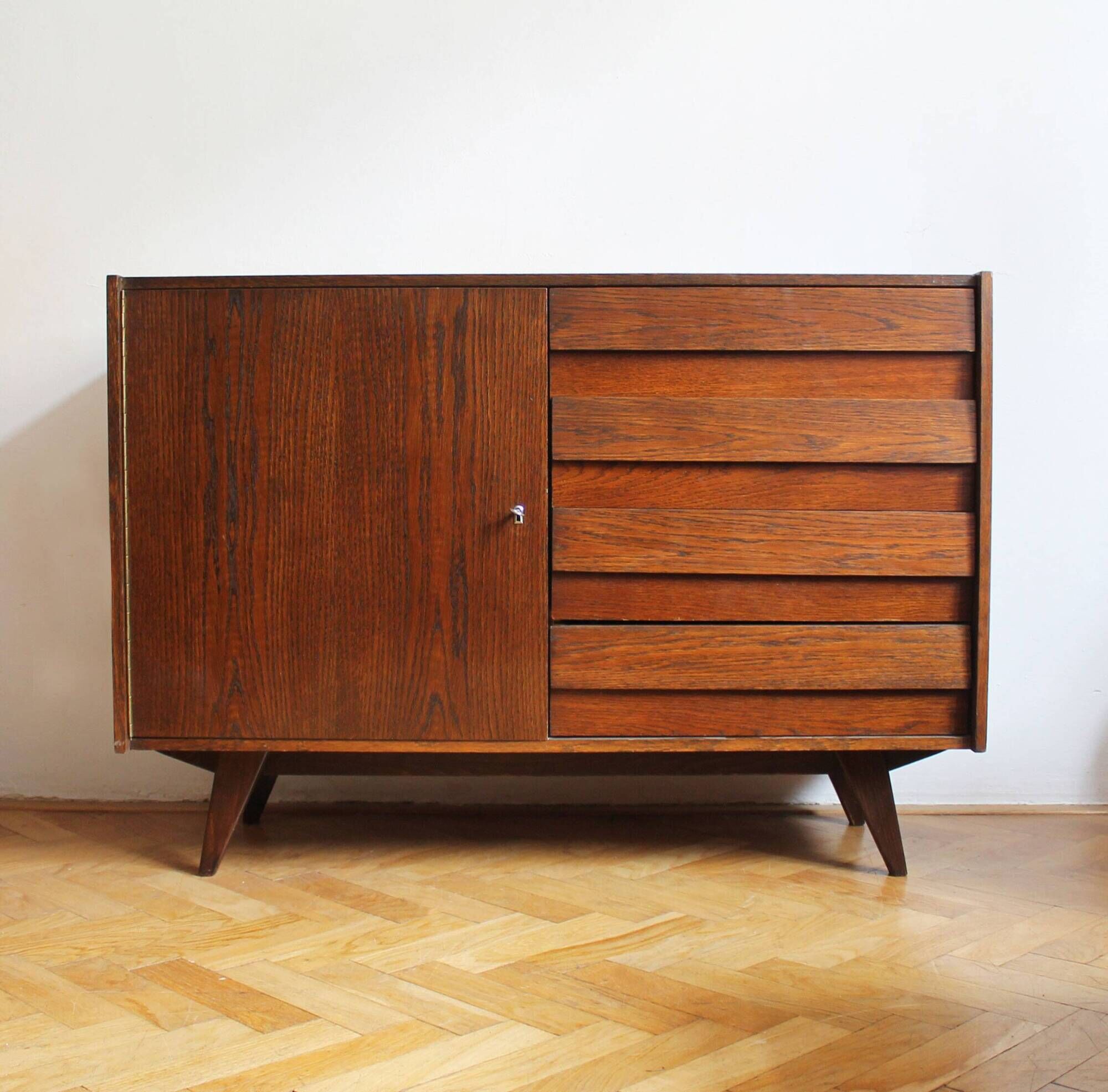 Vintage buffet U-458 by Jiří Jiroutek, Interior Prague, Czechoslovakia, 1972