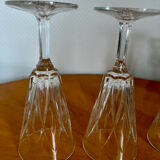 Set of three Reims crystal flutes 1950