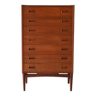 Commode haute danoise en teck massif des années 1960