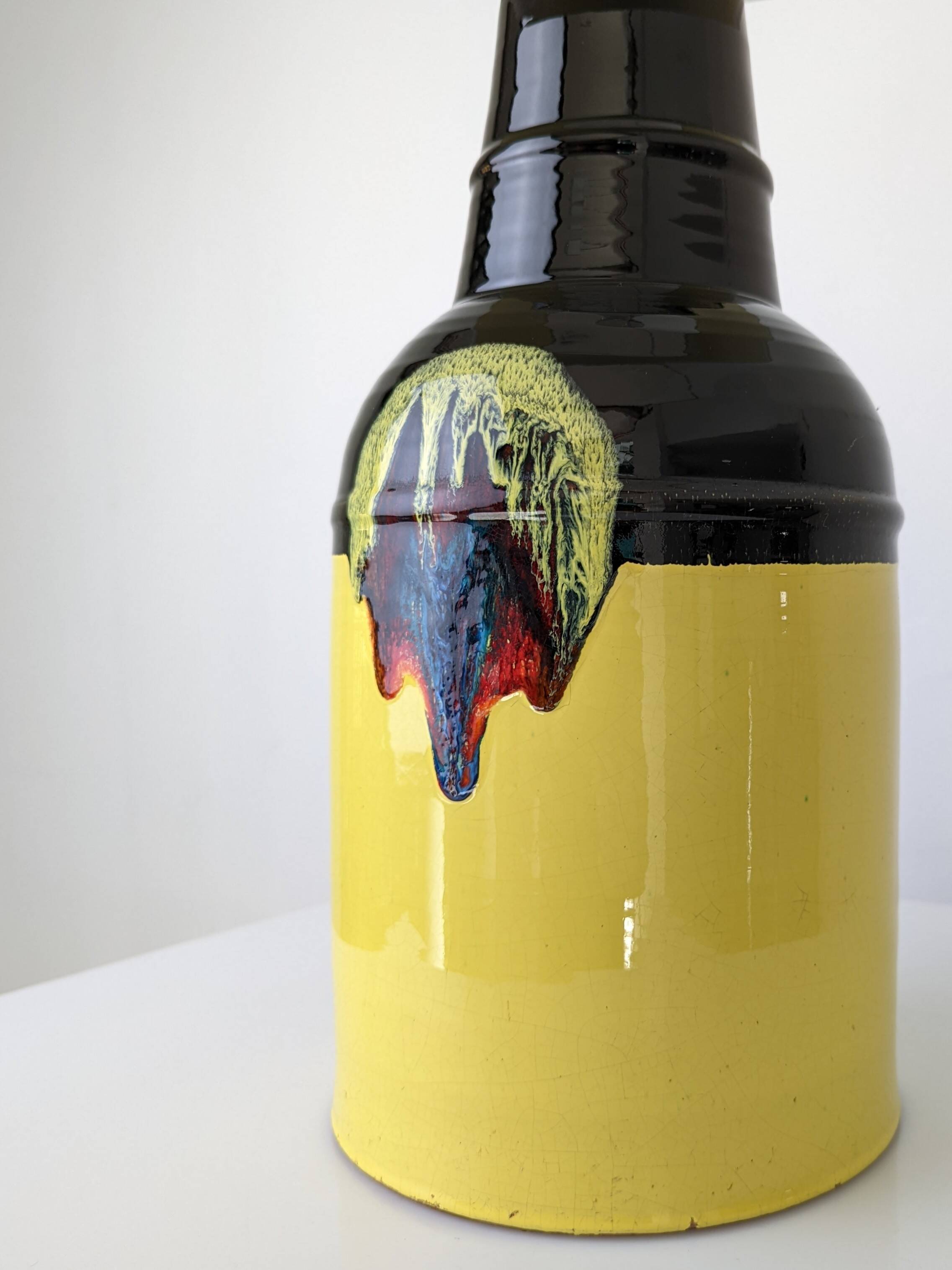 Bjørn Wiinblad Rosenthal Ceramic Table Lamp Yellow Glaze Denmark 1970s