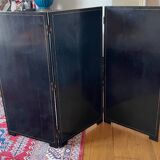 Japanese screen with 3 painted wooden panels