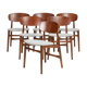 Series of 6 Scandinavian chairs in oak and teak by Jens Hjorth. Edition Randers Stolefabrik
