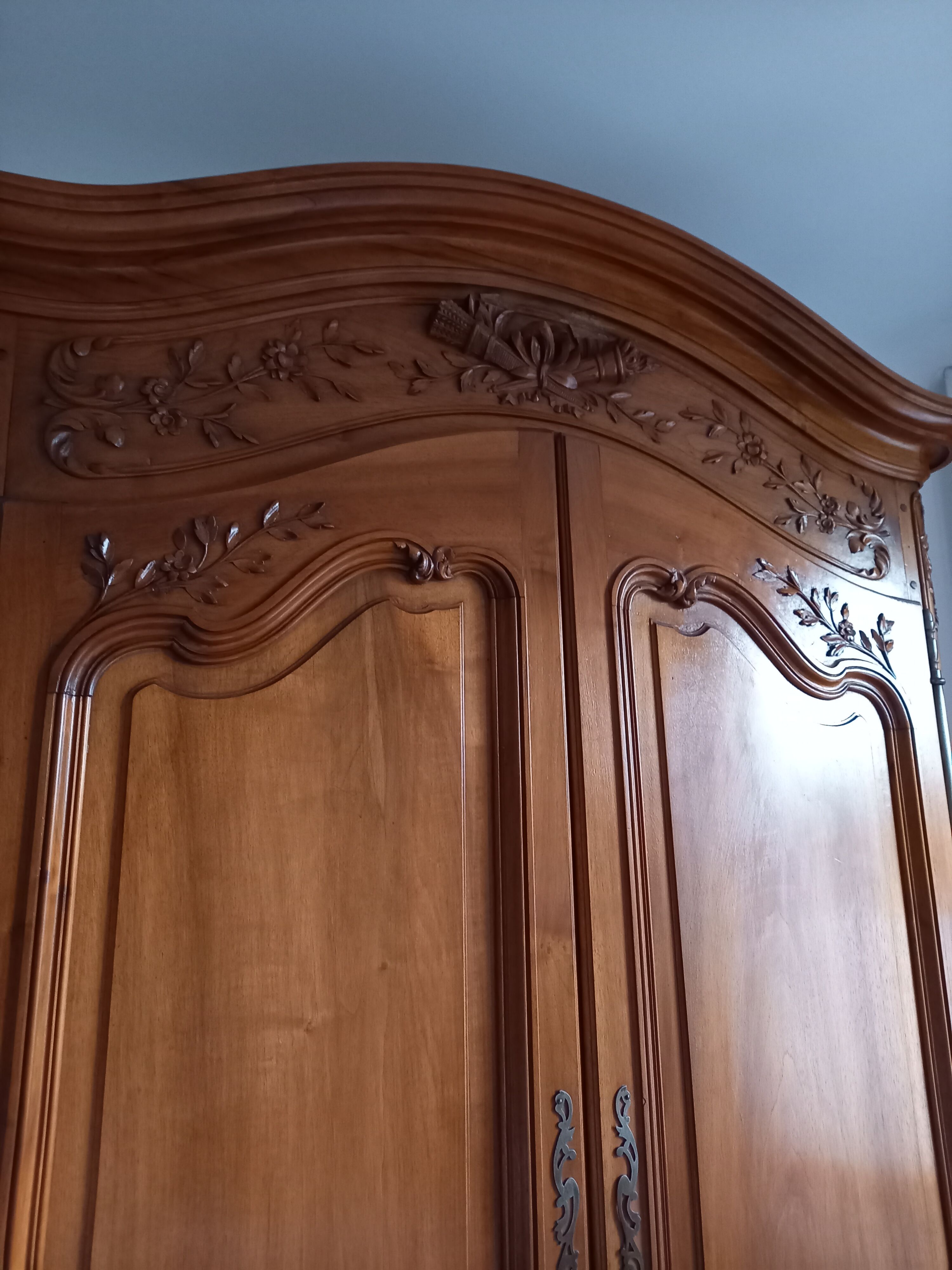 Old provencal walnut wardrobe