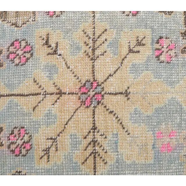 Vintage Turkish Oushak Handmade Wool Rug 123x219