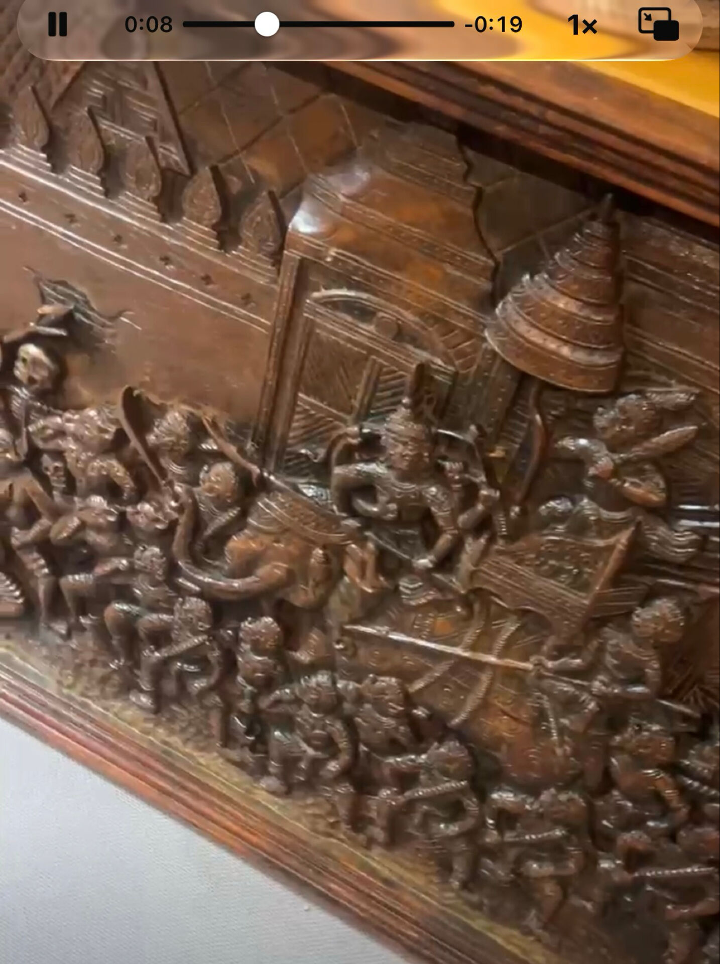 Large Balinese carved panel - scene from the Ramayana