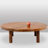 Pierre Chapo. Coffee table in solid blond elm. 1970s.