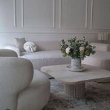 Athena irregular coffee table in natural travertine