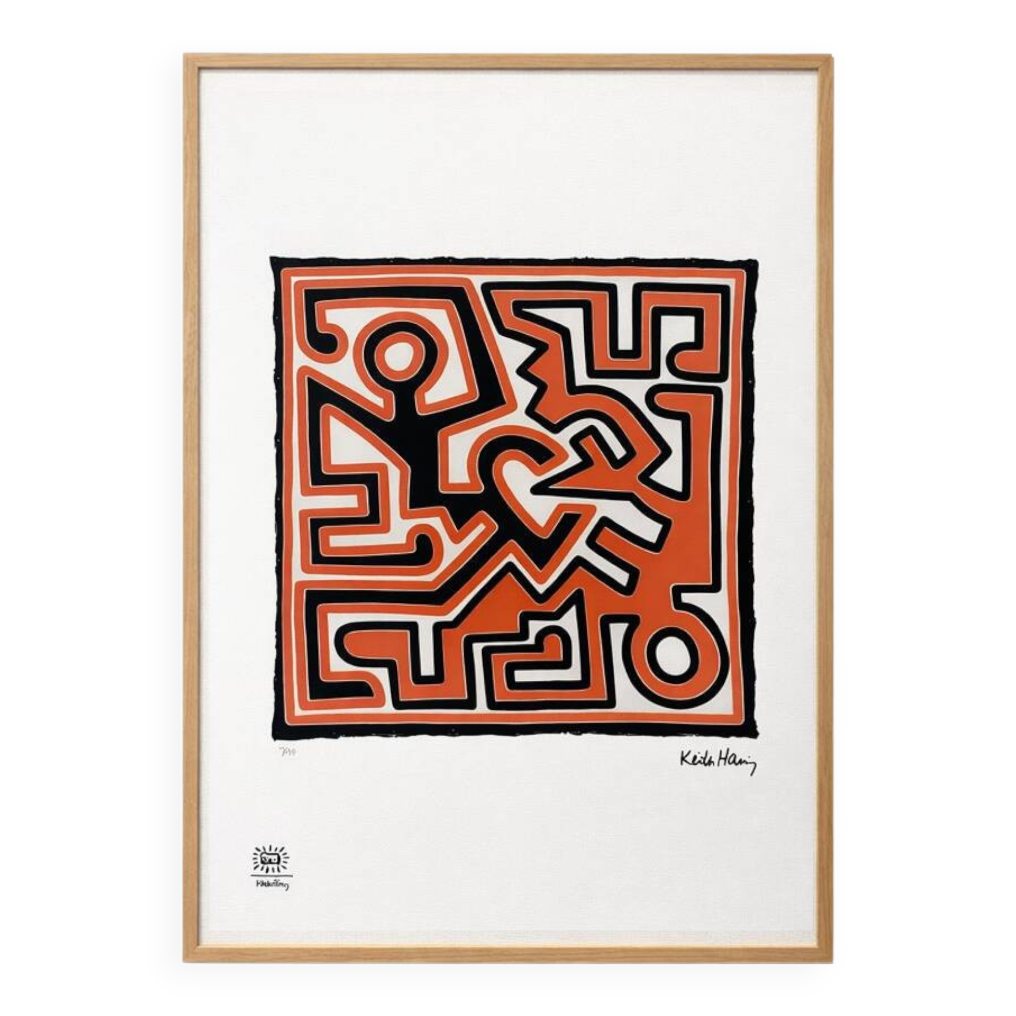 Keith Haring. Numbered colour silkscreen. 1990s.
