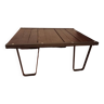 Table basse bois brut et fer forgé