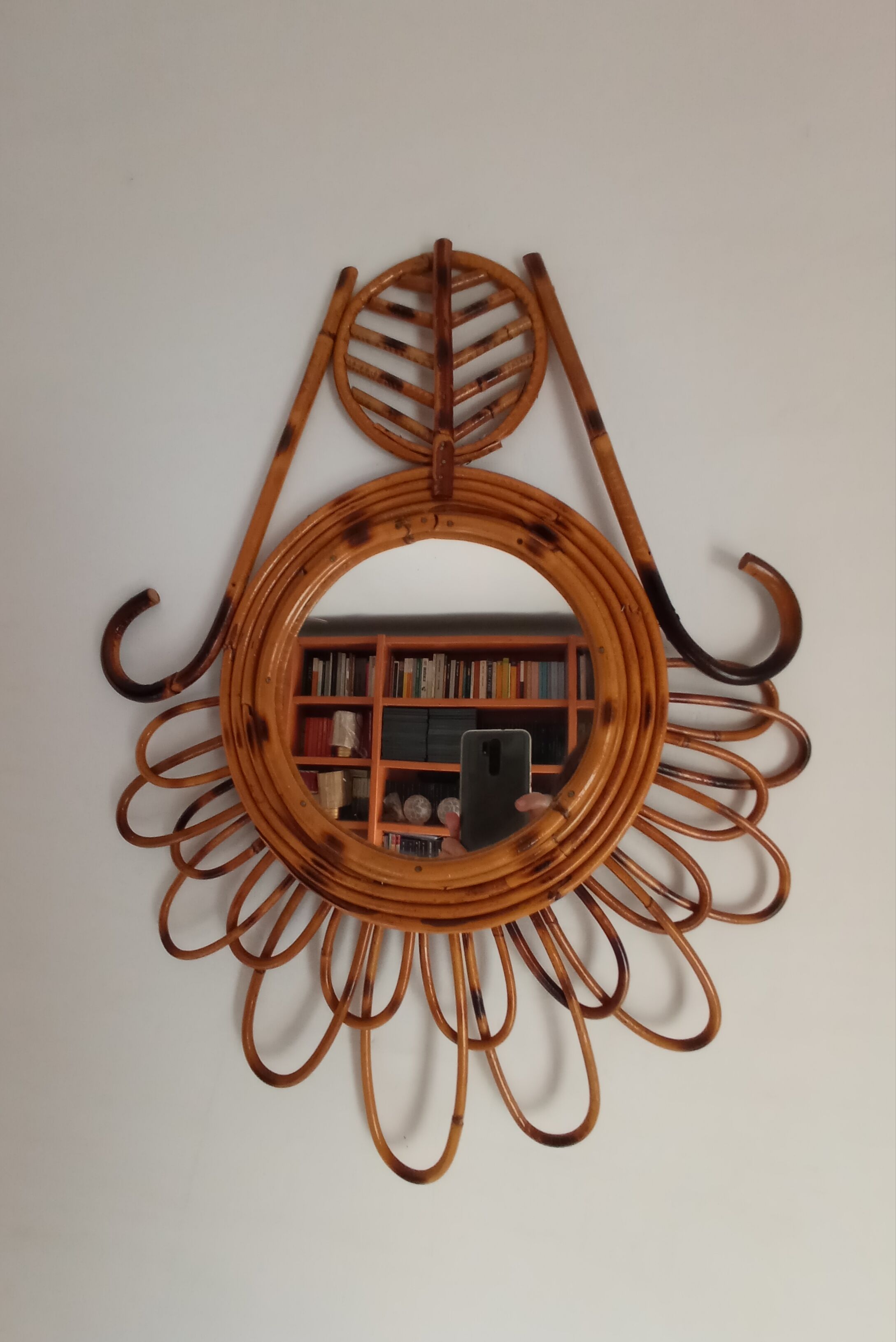 Vintage bamboo mirror