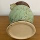 Antique Green Brown Ceramic Baluster Vase Vintage Decoration