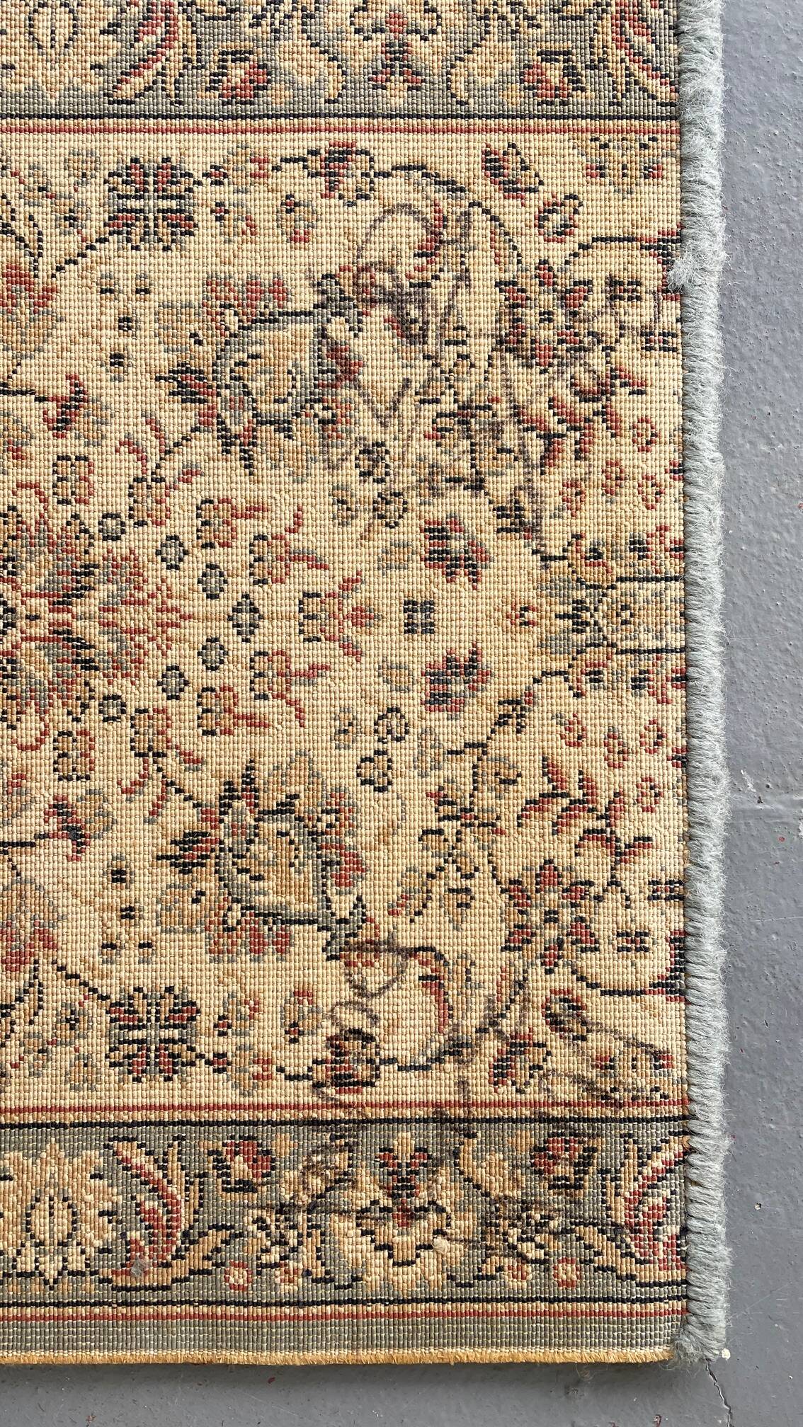 Vintage Beige Grey-Blue Runner Rug