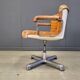 Chaises de bureau modernes en acier et cuir italien par Ettore Sottsass, Poltronova 1970