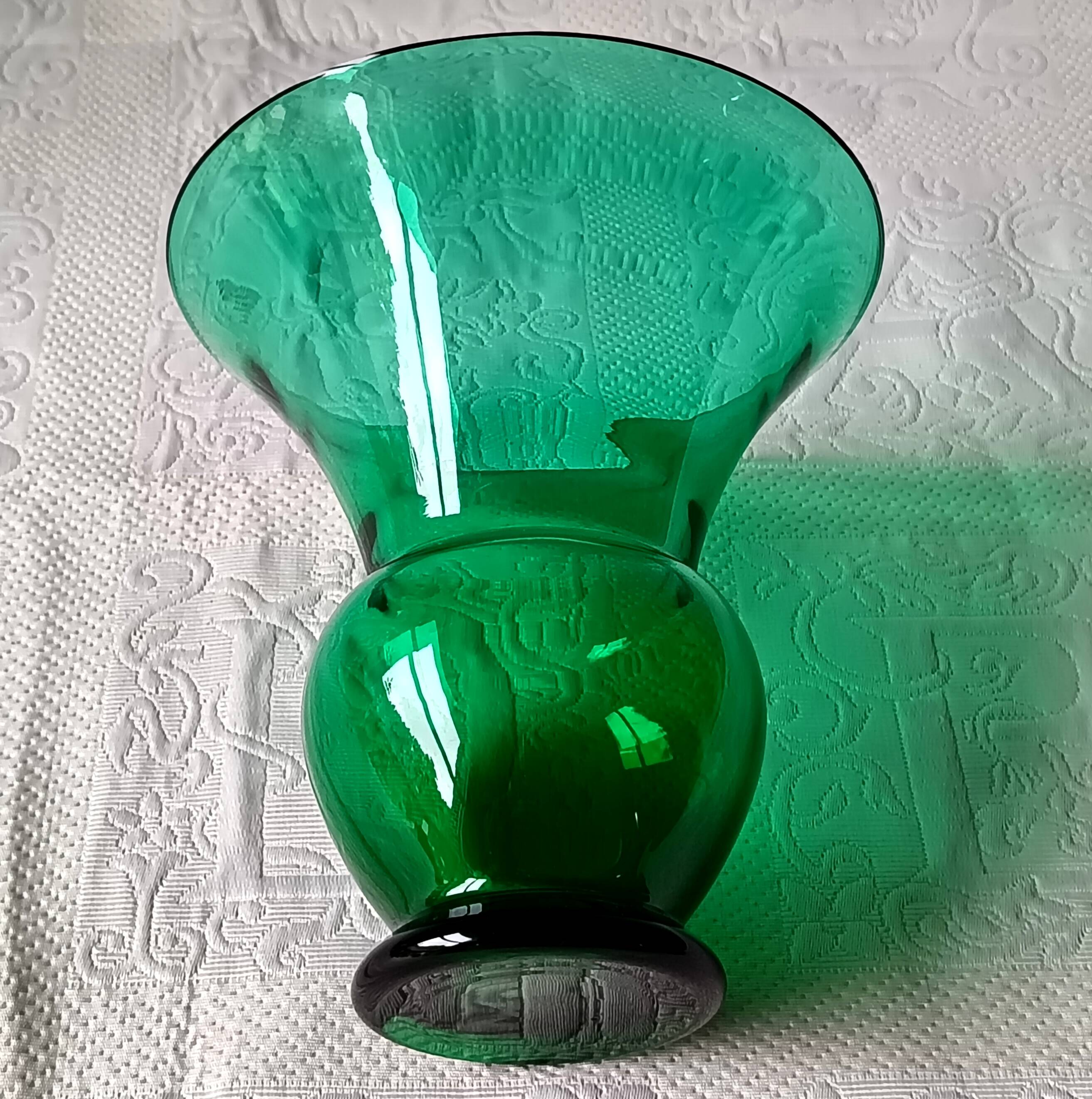 Vintage Green Glass Vase