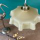 Vintage yellow opaline pendant light