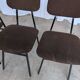 Chaises de salle à manger STOL Kamnik vintage (ensemble de 4) : tissu marron rétro des années 1970