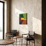 Palette of green, acrylic on canvas