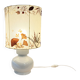 Vintage design lamp base in white ceramic with dried flower shade