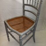 Chaise ancienne style louis XVI cannage gris galet