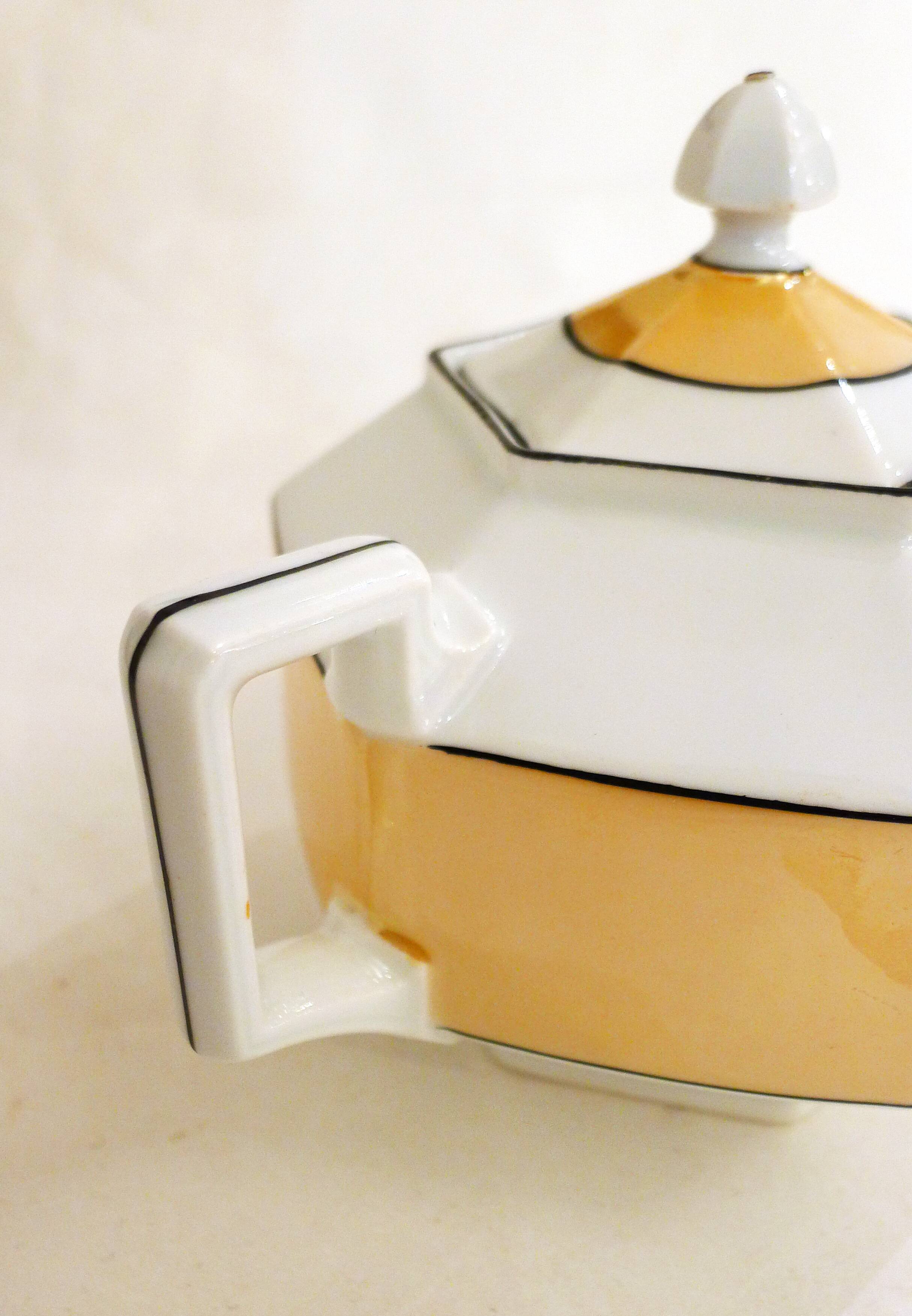 Iridescent Art Deco Sugar Bowl