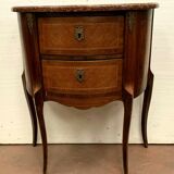 Commode demi lune de style Louis XV en marqueterie XX siècle