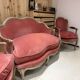 salon complet de style Louis XV – banquette corbeille et paire d